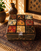 جعبه چوبی هدیه نماکاشی مربع گالری مهرآذین