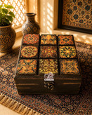 جعبه چوبی هدیه نماکاشی مربع گالری مهرآذین