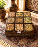 جعبه چوبی هدیه نماکاشی مربع گالری مهرآذین