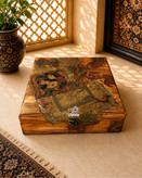 جعبه چوبی دکوپاژ سوخته گالری مهرآذین