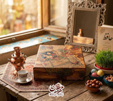 جعبه چوبی دکوپاژ سوخته گالری مهرآذین