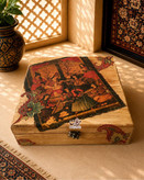 جعبه چوبی دکوپاژ سوخته گالری مهرآذین طرح 2