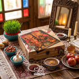جعبه چوبی دکوپاژ سوخته گالری مهرآذین طرح 2