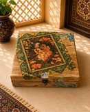 جعبه چوبی دکوپاژ سوخته گالری مهرآذین