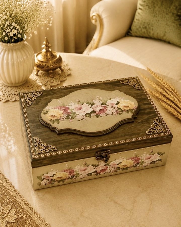 جعبه لاکچری چوبی پتینه روسی گالری مهرآذین