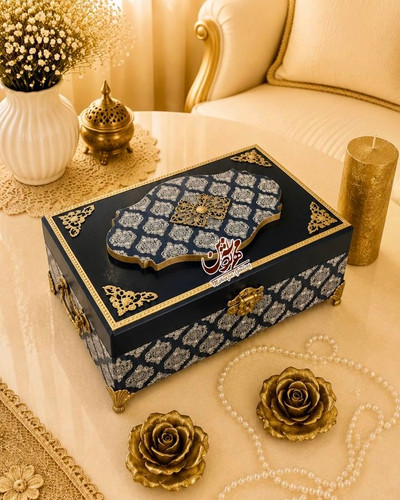 جعبه لاکچری چوبی سورمه ای گالری مهرآذین