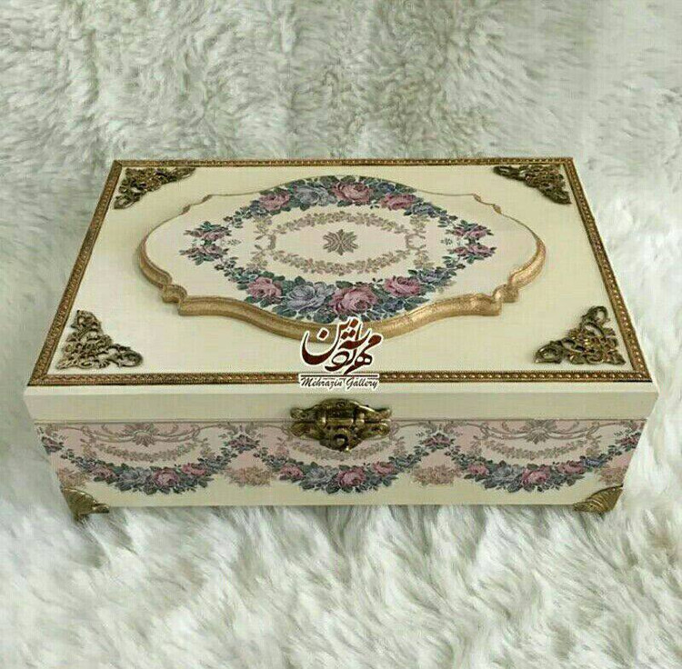 جعبه لاکچری چوبی کرم گالری مهرآذین کد ۳۰۷