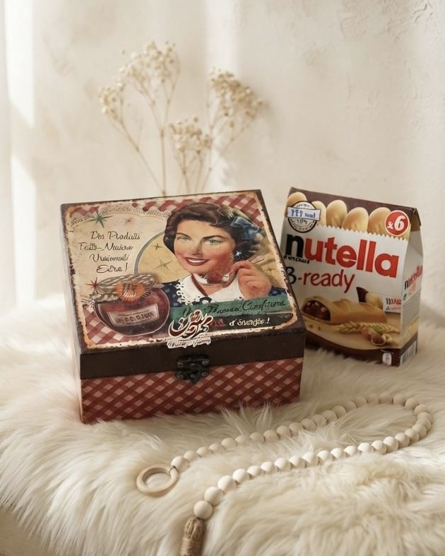 جعبه هدیه چوبی طرح نوستالژی گالری مهرآذین