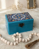 جعبه هدیه چوبی طرح کاشی ایرانی گالری مهرآذین