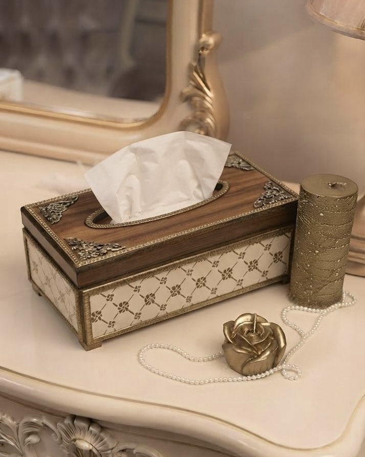 جعبه دستمال چوبی گالری مهرآذین کد ۱۶۳