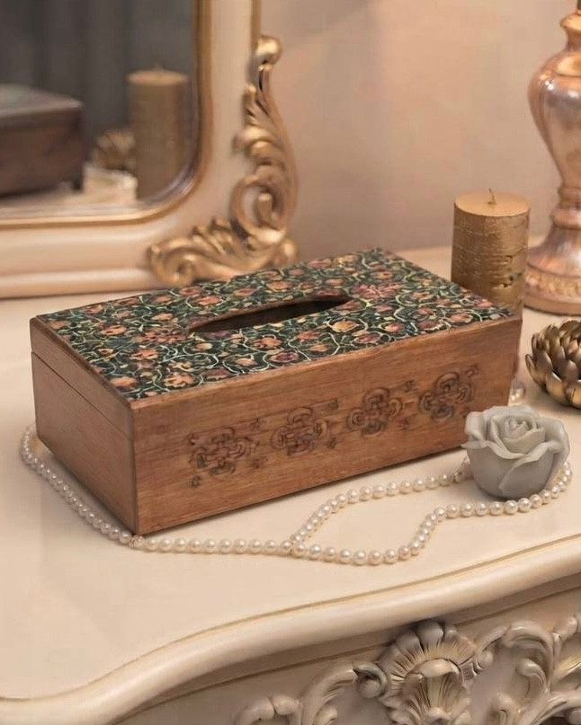 جعبه دستمال چوبی گالری مهرآذین