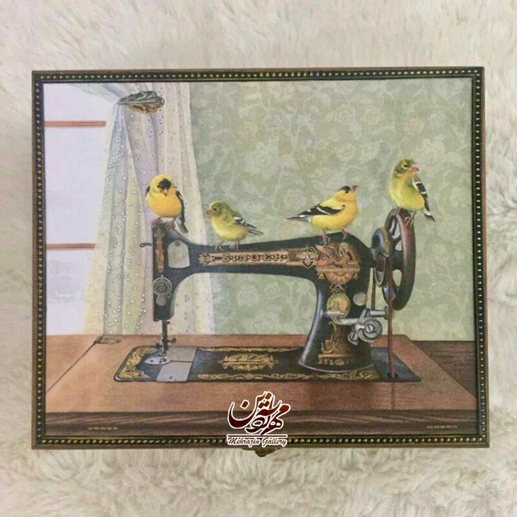 جعبه خیاطی چوبی ۲ طبقه گالری مهرآذین با قسمت بندی و کشو کد ۱۸۷